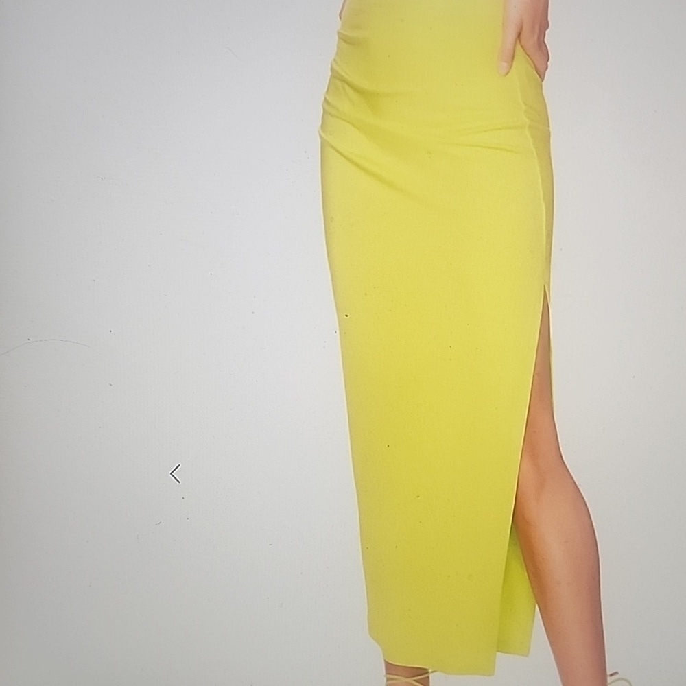 SUSANA MONACO VISCOSE SOLID SIDE GATHERED SLIT SKIRT SIZE S